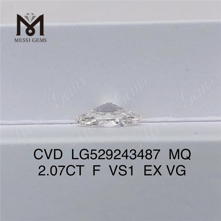 2.07CT F VS1 EX CVD diamante marquise cultivado em laboratório Certificado IGI