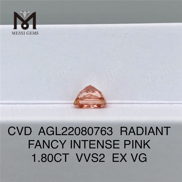 1.80CT RADIANT FANTÁSTICO ROSA INTENSO VVS2 EX VG CVD diamante de laboratório AGL22080763