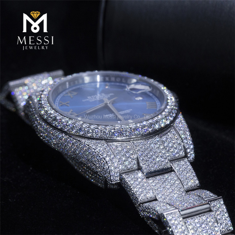 Design personalizado de marca de luxo Relógios masculinos femininos Ice Out de luxo DEF vvs relógio moissanite