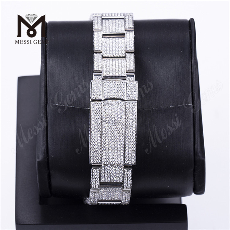 Conjunto de mão Iced Out Fashion Luxo 100% Marca Design Personalizado Feminino Relógio Vvs Moissanite
