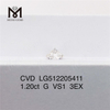 Diamante de laboratório cvd solto barato de 1,20 ct VS G 3EX 1 quilate de diamante feito pelo homem preço barato