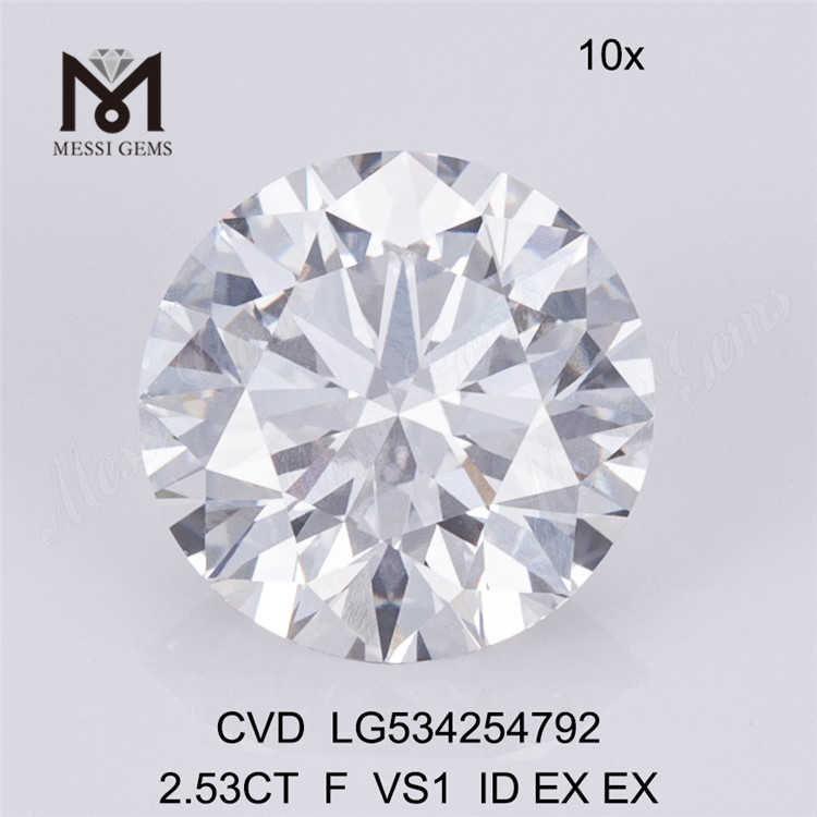 Diamante de laboratório solto 2,53CT F VS atacado em formato RD diamantes cultivados em laboratório 2,5 quilates para venda