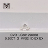 5.20CT G VVS2 ID EX EX diamante cultivado em laboratório CVD LG561296038 