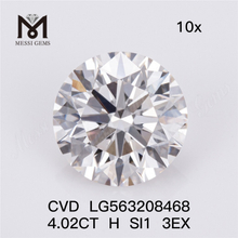 4.02CT H SI1 3EX CVD diamante cultivado em laboratório IGI