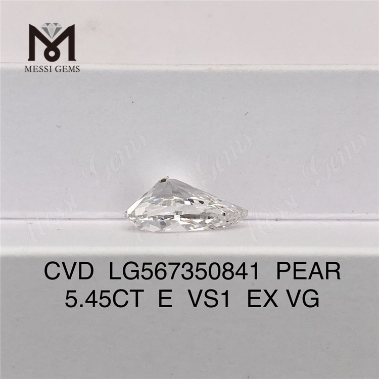 5.45CT E VS1 EX VG PEAR corte CVD diamante cultivado em laboratório LG567350841