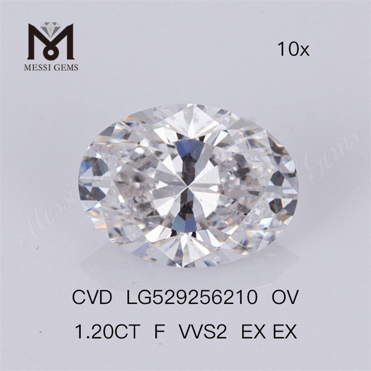 Diamante de laboratório avulso 1,20 ct F Vvs2 venda OVAL diamante artificial barato CVD