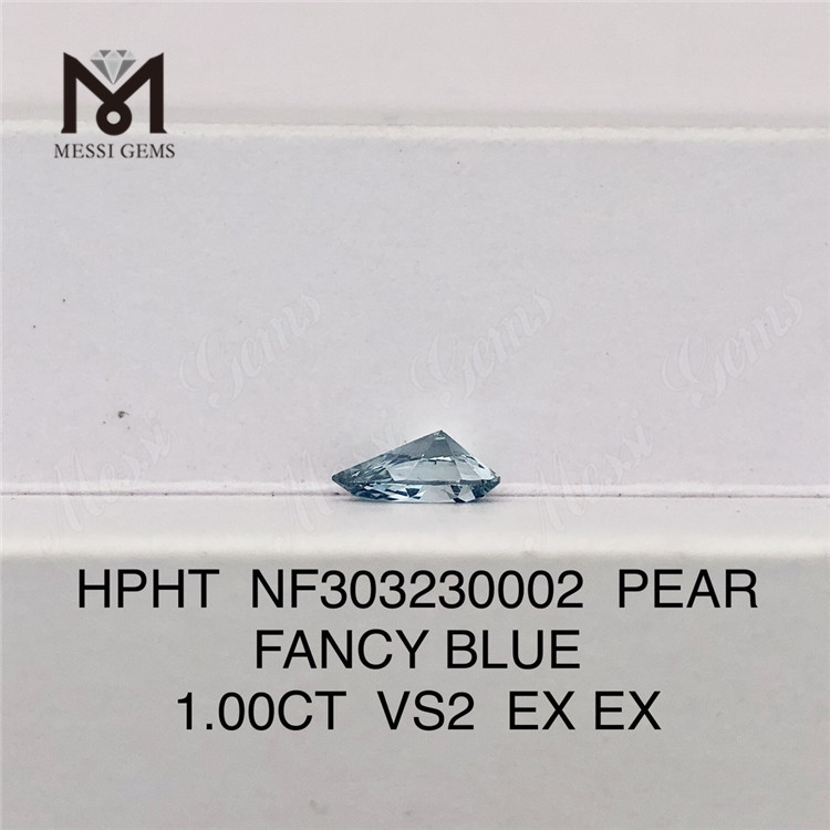 1,00 CT PEAR FANCY BLUE VS2 diamantes cultivados em laboratório HPHT NF303230002