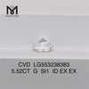 5.52CT G SI1 ID EX EX diamante cultivado em laboratório cvd 5 quilates diamantes feitos pelo homem