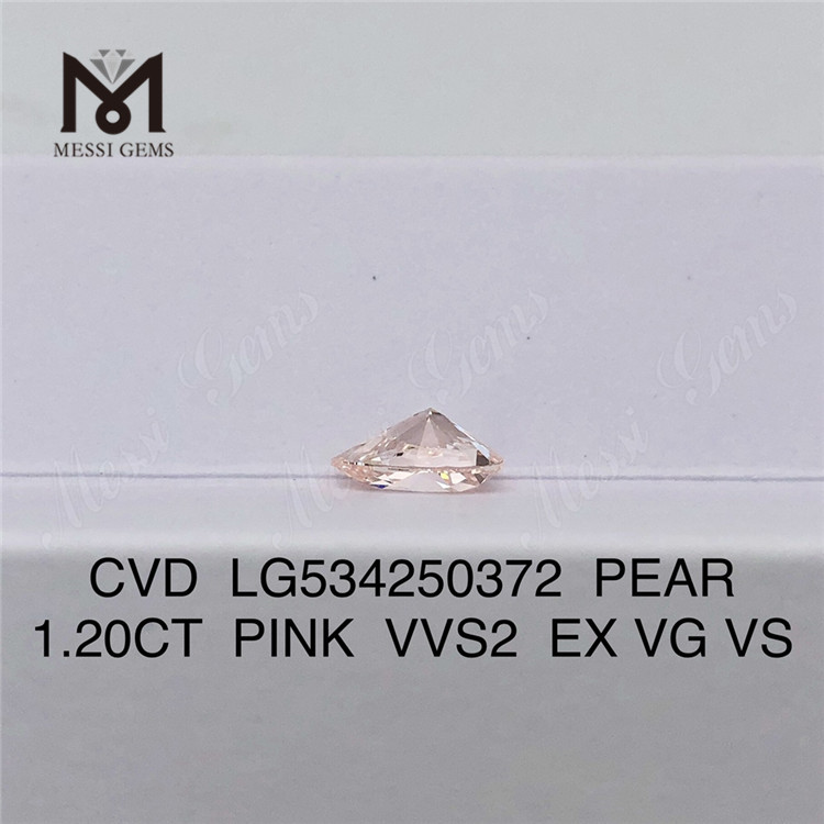 Diamantes de laboratório PEAR cvd de 1,20 ct Cor rosa Diamantes de laboratório soltos preço de fábrica