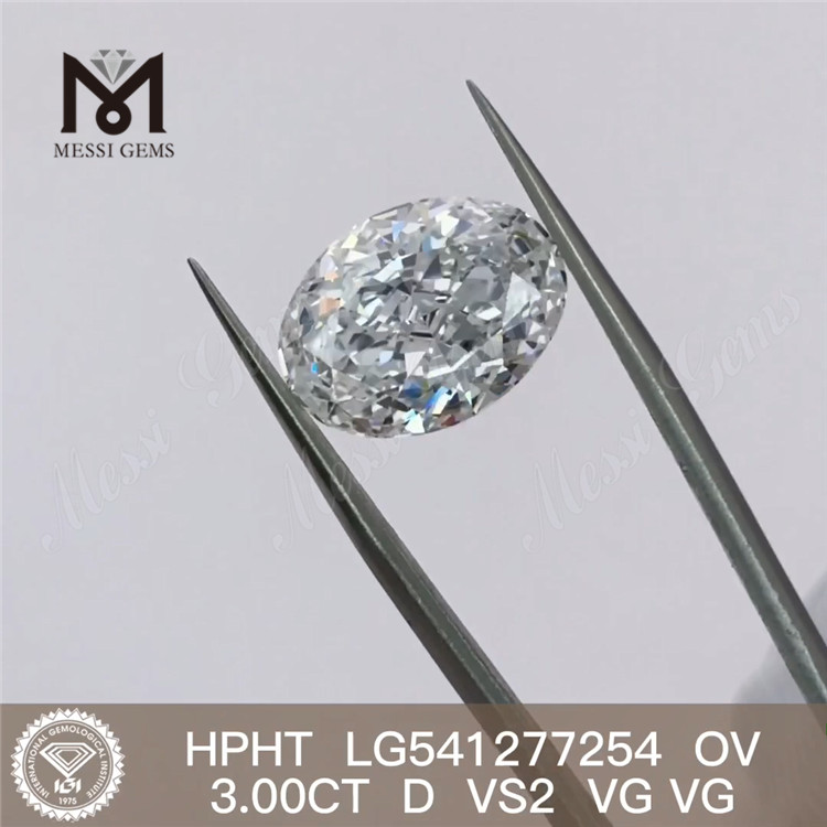 Diamantes de laboratório em forma D OVAL de 3 ct Diamante de laboratório HPHT em estoque