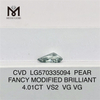 4,01 ct pera extravagante verde acinzentado intenso vs2 vg vg diamante cultivado em laboratório CVD LG570335094