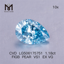 1,18 quilates IGI Diamante de laboratório lapidação pêra Azul