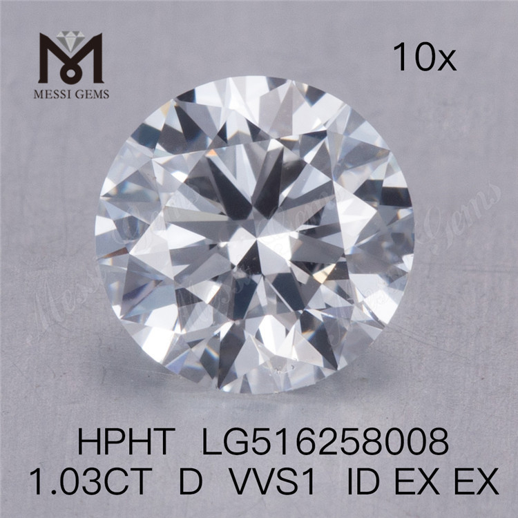 Diamante RD D VVS1 1.03Ct cultivado em laboratório HPHT Diamantes sintéticos soltos