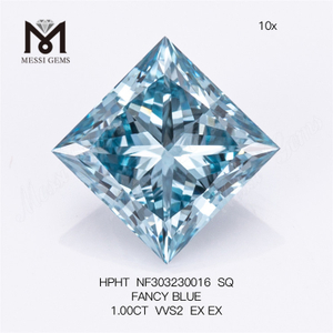 1 ct VVS2 SQ FANCY BLUE diamante cultivado em laboratório HPHT NF303230017