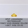 1,63 ct Diamante Lab Amarelo Fancy VVS2 RETANGULAR EX Solto Diamantes Sintéticos