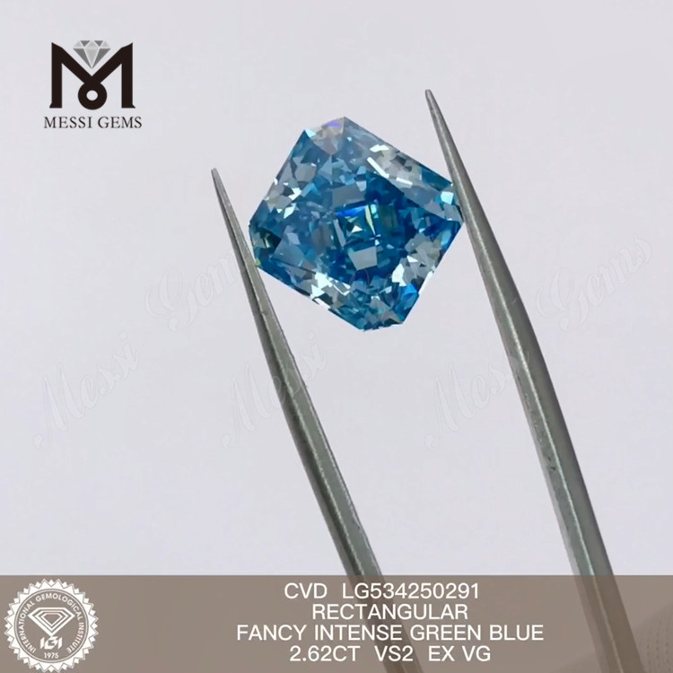 2.62CT VS RETANGULAR Diamantes feitos pelo homem Diamantes azuis CVD preço de fábrica LG534250291