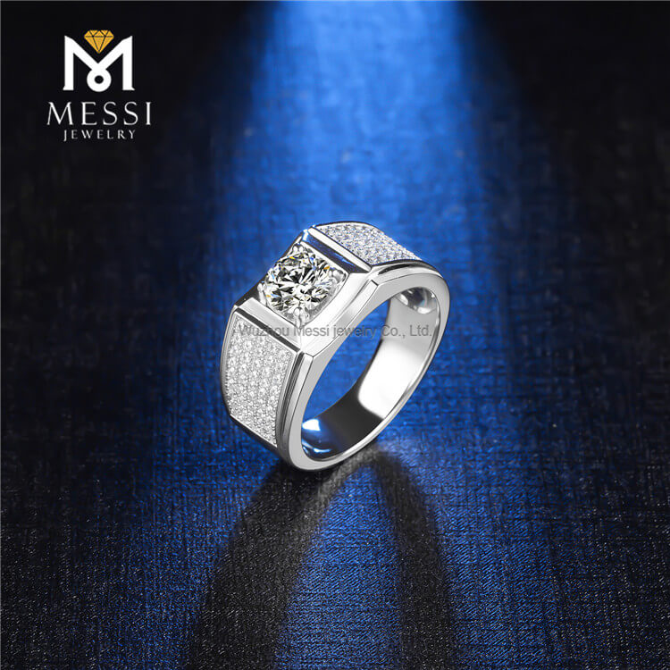 Jóias de prata esterlina 925 para homem em prata melhor qualidade anéis de moissanite para homem