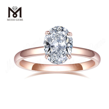 Anel de casamento solitário de noivado em ouro rosa 18k com diamante de laboratório 1.39CT