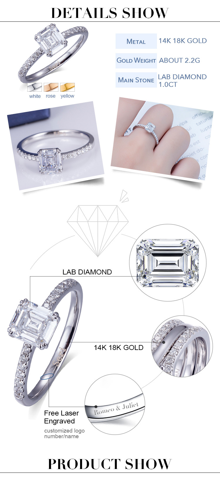 anel de esmeralda e diamante