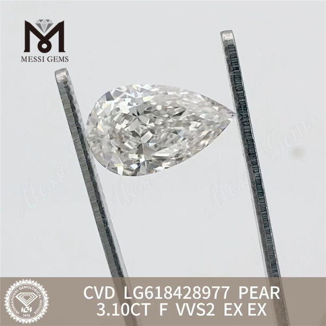 3.10CT F VVS2 PEAR Sparkle lab feito diamantes vvs CVD丨Messigems LG618428977
