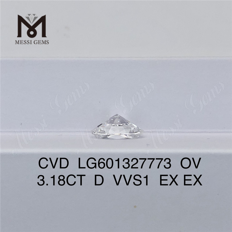 Diamante de laboratório cvd oval 3.18CT D VVS1 LG601327773丨Messigems
