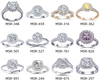 14 anéis de noivado com halo de ouro 18k, joias de ouro branco, presentes femininos, design clássico mais vendido 