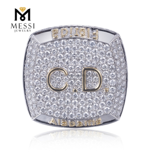 Anéis hiphop de CD de diamante de laboratório em ouro branco 18k para homens fazem uma declaração de moda ousada