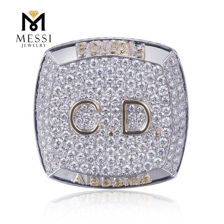 Anéis hiphop de CD de diamante de laboratório em ouro branco 18k para homens fazem uma declaração de moda ousada