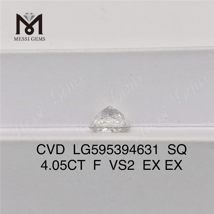 4.05CT F VS2 EX EX 4ct CVD Lab Diamante SQ CVD LG595394631