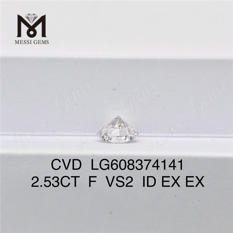 2.53CT F VS2 EX Cvd Lab Grown Diamond Ético durável e brilhante como diamantes extraídos丨Messigems LG608374141