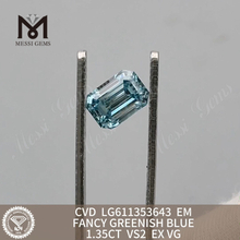 1.35CT EM VS2 FANCY GREENISH BLUE diamantes cultivados em laboratório com certificação igi丨Messigems LG611353643 