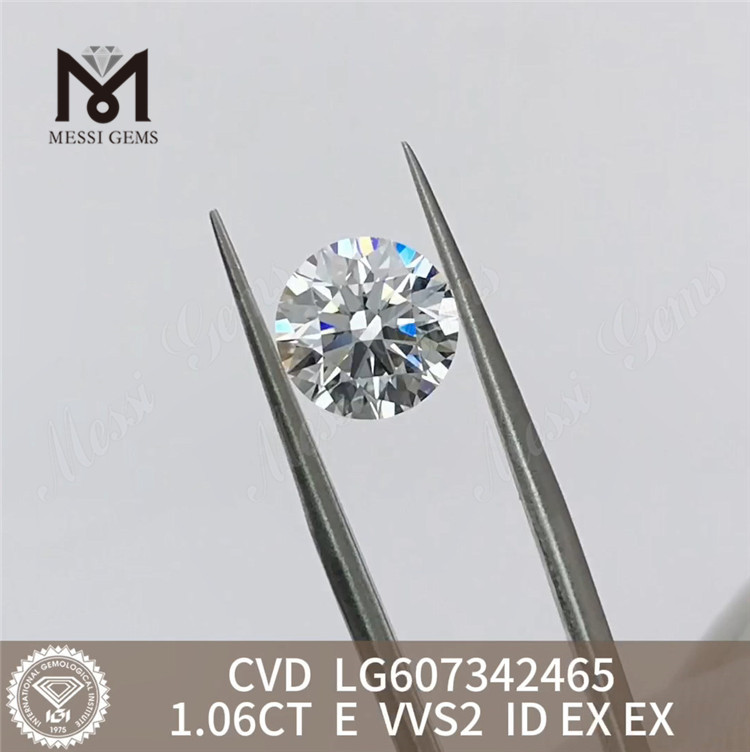 1.06CT CVD E VVS2 preço de diamante cultivado em laboratório de 1 quilate para B2B丨Messigems LG607342465 