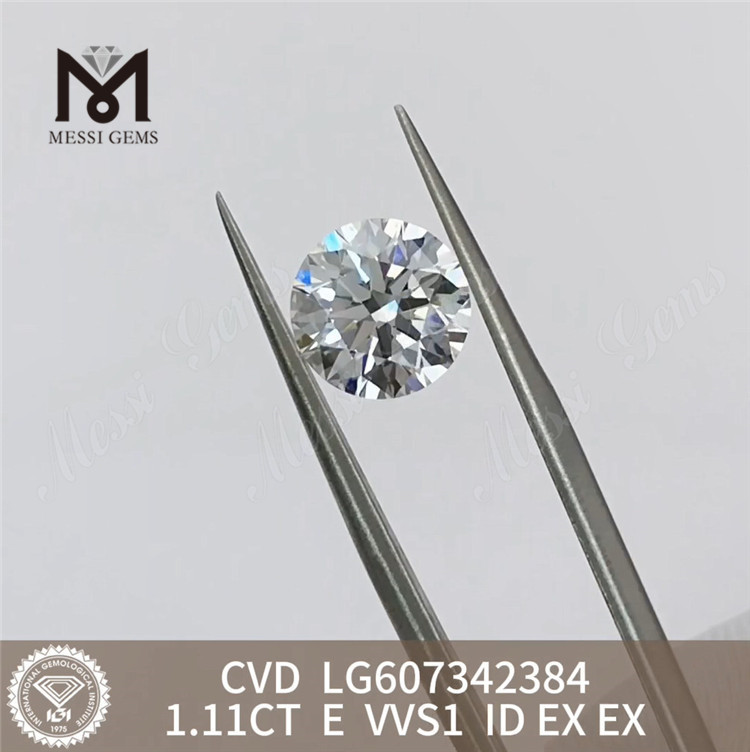 1.11CT E VVS1 ID custo de diamante CVD cultivado em laboratório de 1 quilate para compras em massa丨Messigems LG607342384