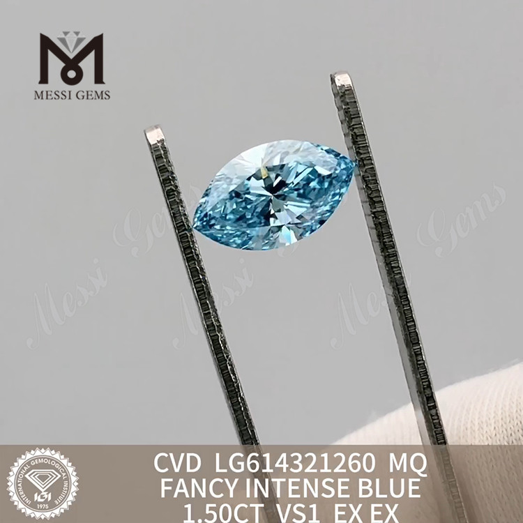 Diamantes cultivados pelo homem 1.50CT MQ VS1 FANCY INTENSE BLUE丨Messigems CVD LG614321260 