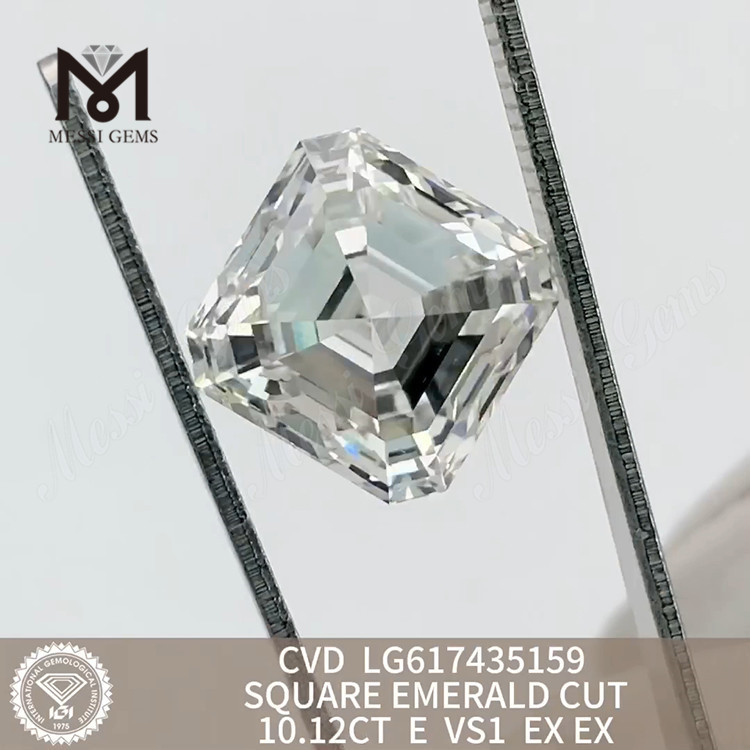 10.12CT E VS1 SQUARE EMERALD CUT comprar diamante cvd Investimento em qualidade丨Messigems CVD LG617435159