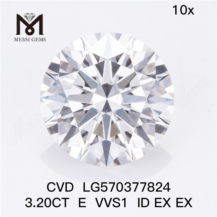 Diamante Sintético 3.20CT E VVS1 ID EX EX 3 quilates