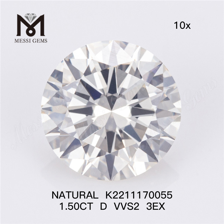 Diamantes naturais 1.50CT D VVS2 3EX K2211170055 para venda Descubra joias requintadas丨Messigems