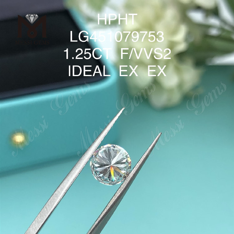 1,25 ct F VVS2 RD IDEAL Corte Grade diamantes de laboratório diamante HPHT à venda