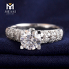 anel de ouro moissanite de casamento de ouro branco de 1 quilates moda