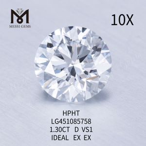 Diamantes de laboratório D 1,30ct HPHT RD Corte IDEL