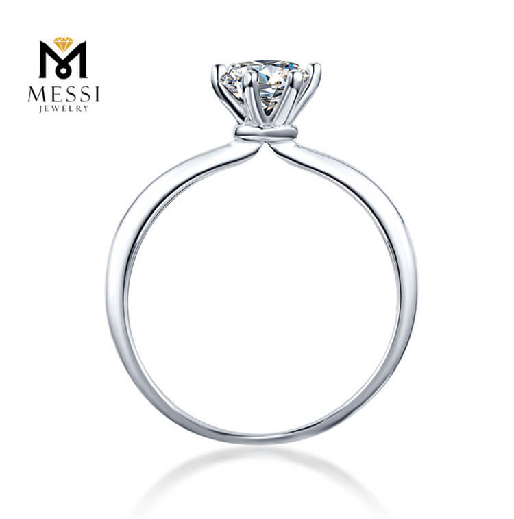 Anel de prata esterlina 925 joias banhado a ouro 14k presente feminino 1 ct anel de diamante moissanita