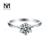 Messi Gems 1 quilate moissanite anel de noivado 925 anéis de prata esterlina para mulheres