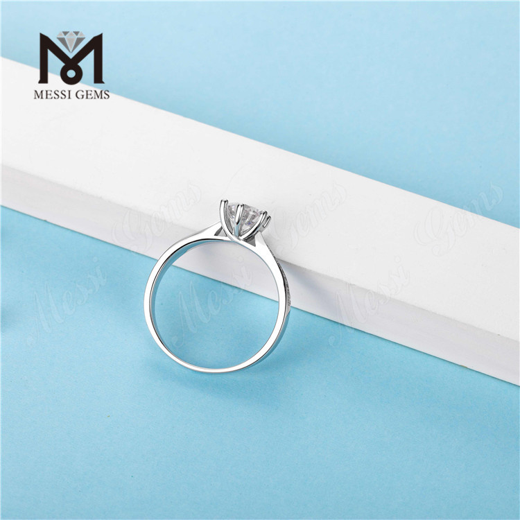 Messi Gems pedra única 1,5 quilates moissanite diamante 925 anel de prata esterlina para mulheres