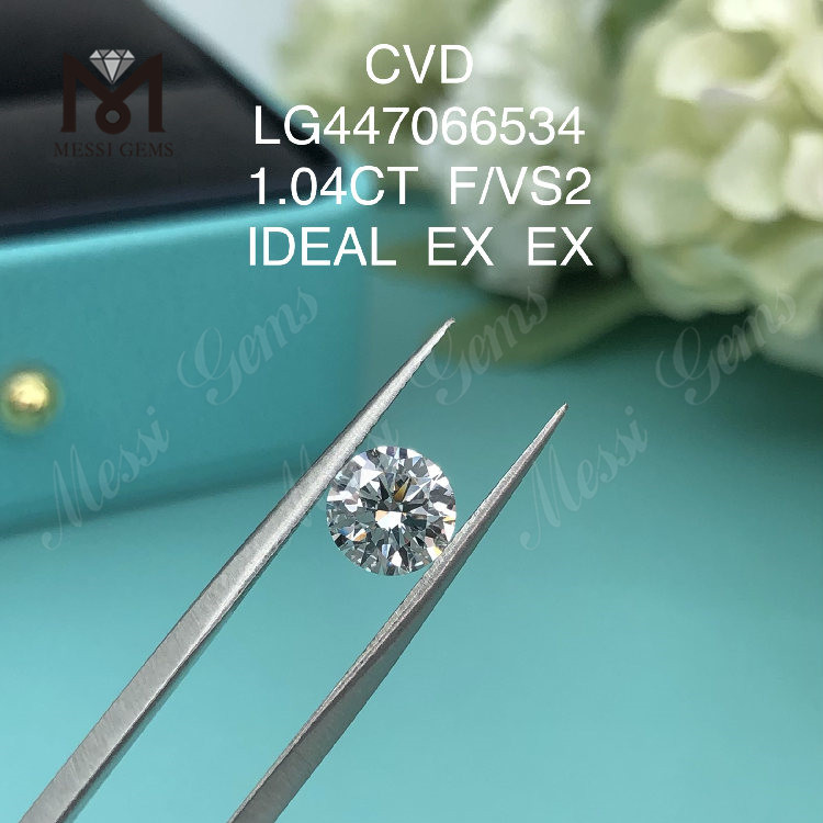 1,04 quilates F VS2 Redondo BRILHANTE IDEAL Corte artificial de diamantes