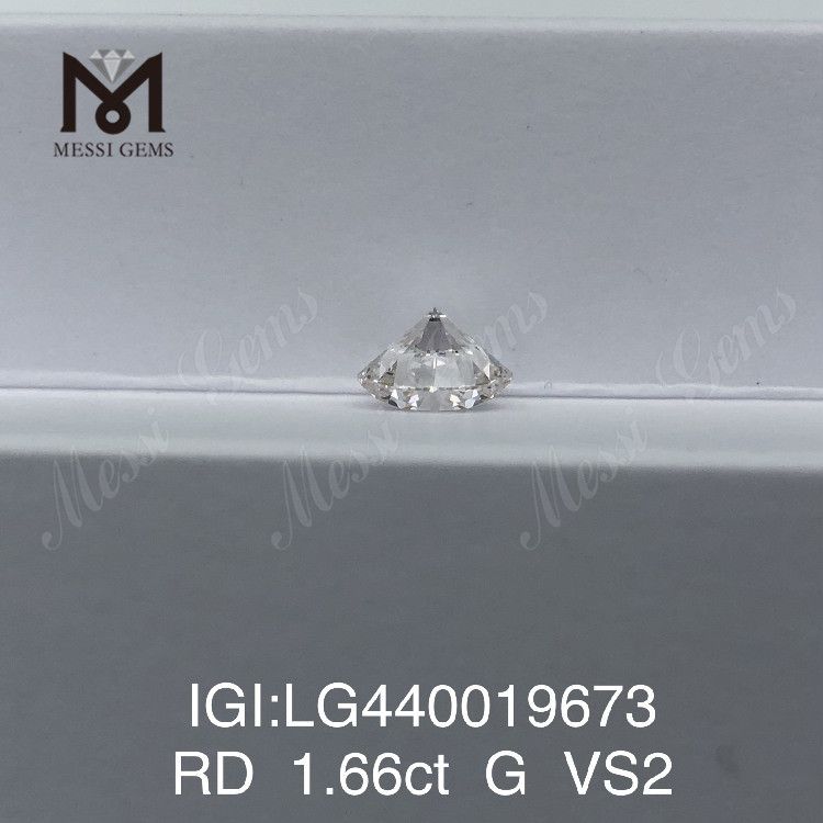 1,66 quilates G VS2 IDEAL Diamante redondo cultivado em laboratório