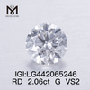 Preço de diamante de laboratório de 2,06 ct G VS2 Round Cut EX 2 quilates