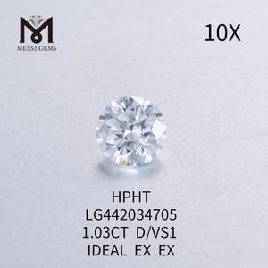 1,03 quilates D VS1 IDEAL EX EX Diamantes redondos feitos por humanos