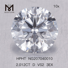 2.012CT D VS2 3EX diamante de laboratório redondo