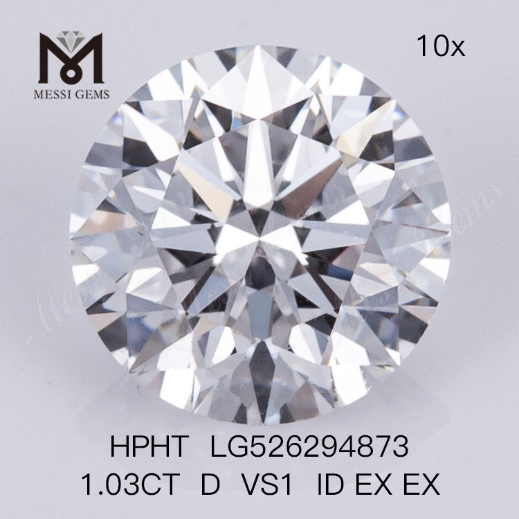 1.03CT D VS1 ID EX EX redondo igi diamantes cultivados em laboratório HPHT