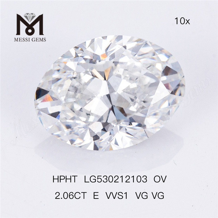2.06CT E VVS1 VG VG diamante de laboratório HPHT OV diamante de laboratório 